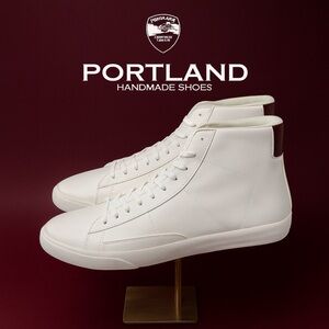 New Portland Men’s River Mid White Burgundy Sneakers 13